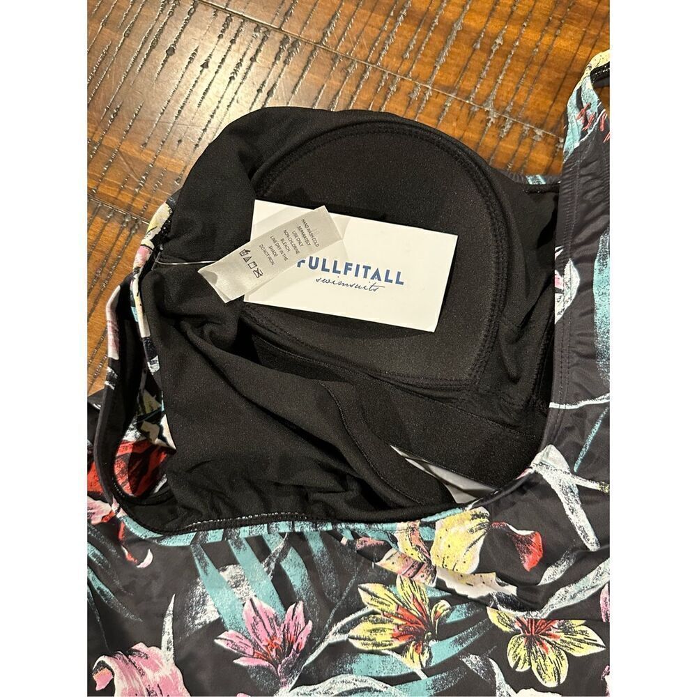 Fullfitall black tropical floral tankini top XXL 20 - Picture 6 of 7